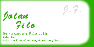 jolan filo business card